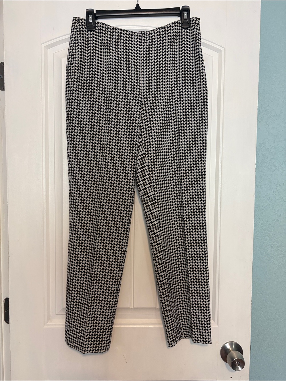 Etcetera Black & White Houndstooth Chino Pants